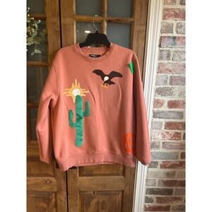ROKU‎ STUDIO Eagle Cactus Sun Sweatshirt Orange XL Graphic Crewneck Mens Womens